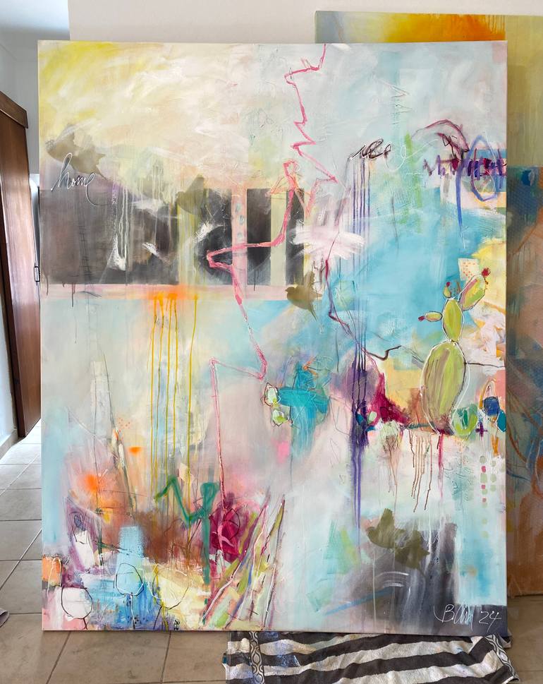 Original Abstract Expressionism Abstract Painting by Beate Garding Schubert