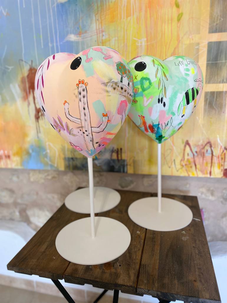 Original Abstract Love Sculpture by Beate Garding Schubert