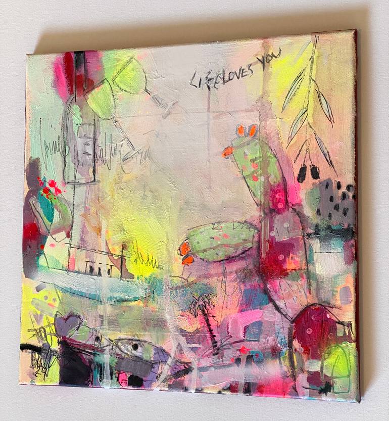 Original Pop Art Abstract Painting by Beate Garding Schubert