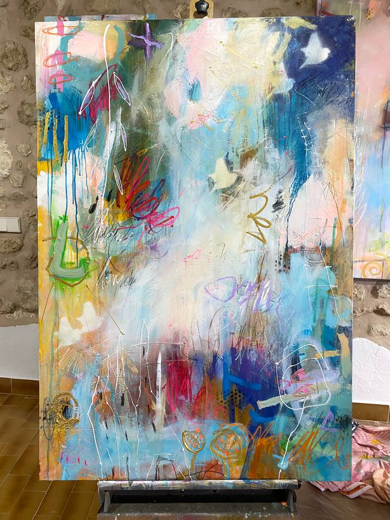 Original Abstract Expressionism Abstract Painting by Beate Garding Schubert