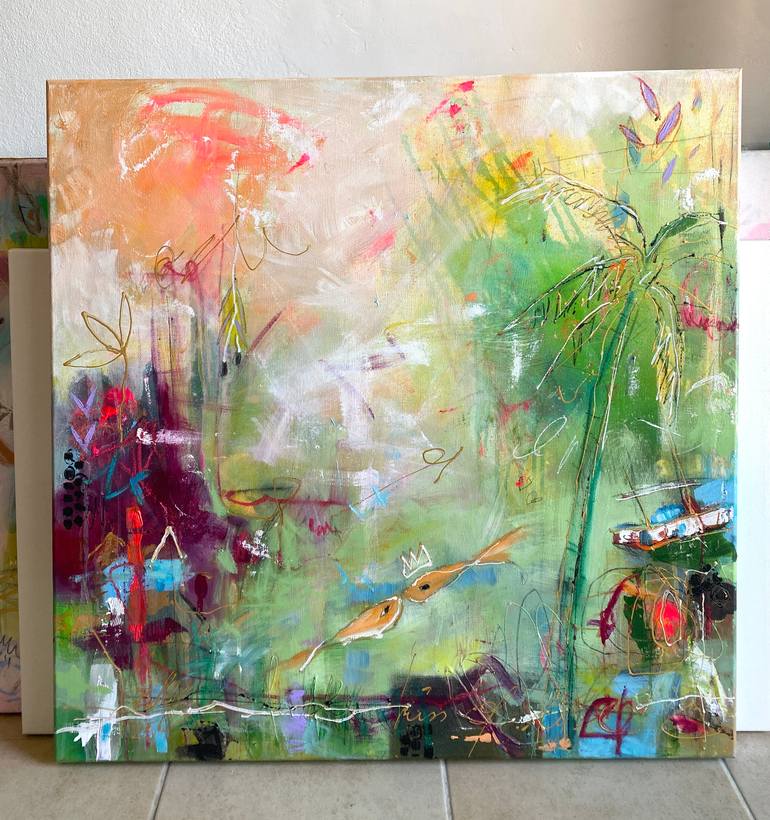 Original Abstract Expressionism Abstract Painting by Beate Garding Schubert