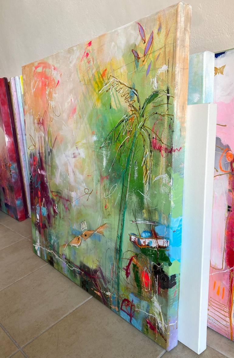 Original Abstract Expressionism Abstract Painting by Beate Garding Schubert