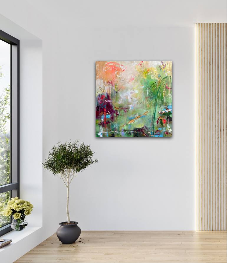 Original Abstract Expressionism Abstract Painting by Beate Garding Schubert