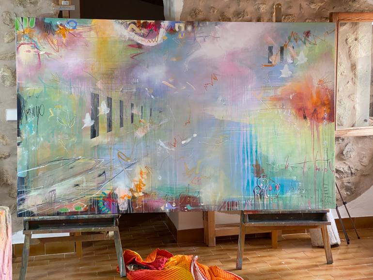 Original Abstract Expressionism Abstract Painting by Beate Garding Schubert