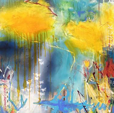 Original Abstract Expressionism Abstract Painting by Beate Garding Schubert