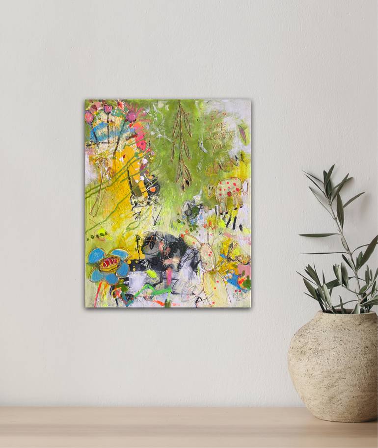 Original Pop Art Abstract Painting by Beate Garding Schubert