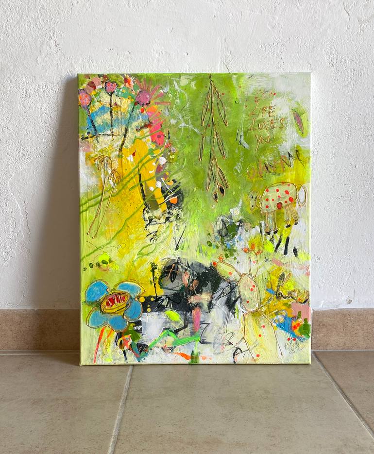 Original Pop Art Abstract Painting by Beate Garding Schubert