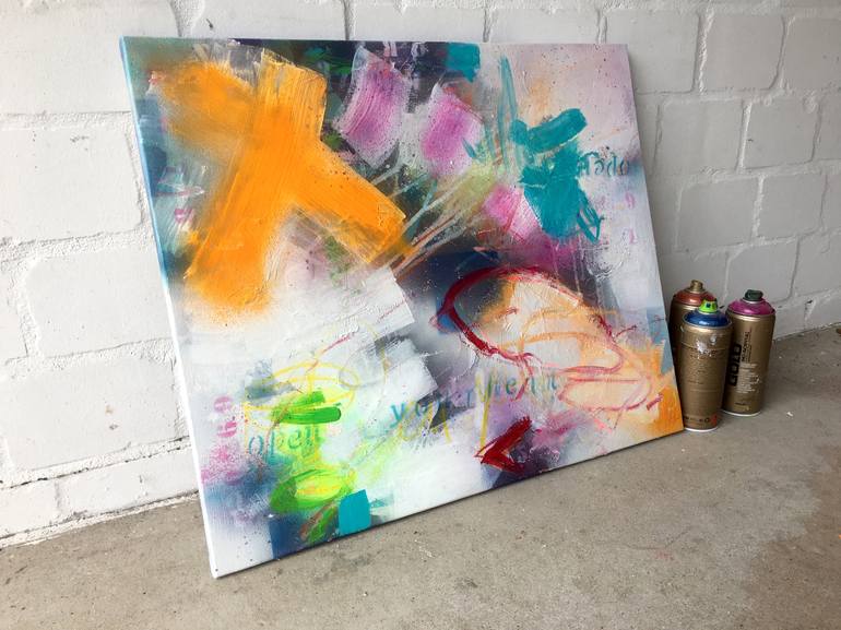 Original Street Art Abstract Painting by Beate Garding Schubert