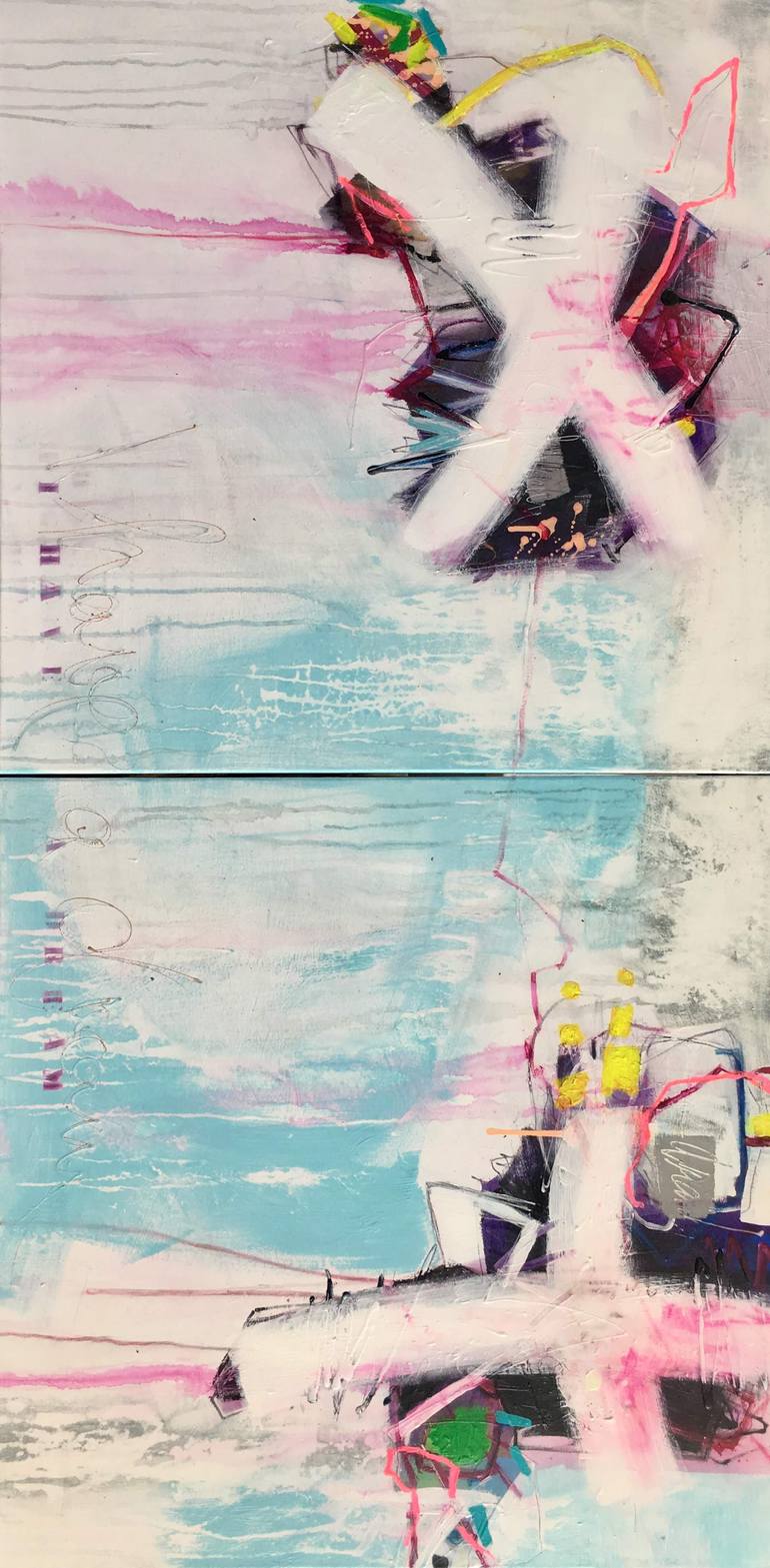 Original Abstract Expressionism Abstract Painting by Beate Garding Schubert