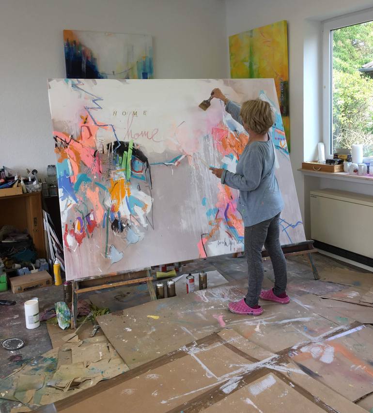 Original Abstract Expressionism Abstract Painting by Beate Garding Schubert