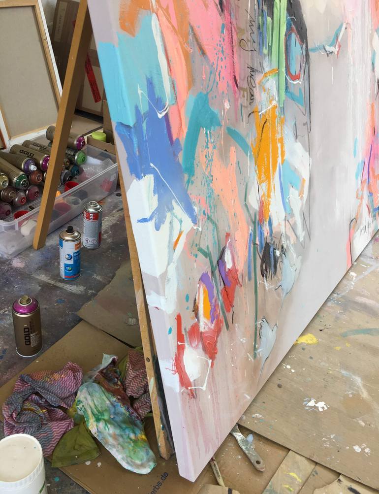 Original Abstract Expressionism Abstract Painting by Beate Garding Schubert