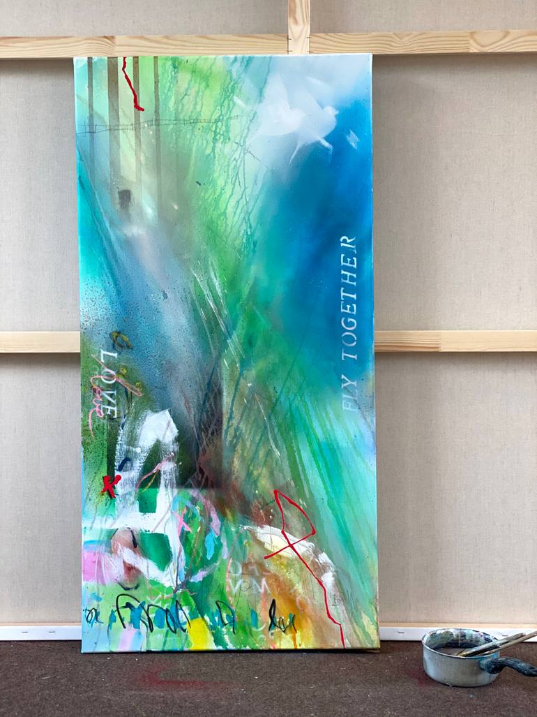 Original Abstract Expressionism Abstract Painting by Beate Garding Schubert