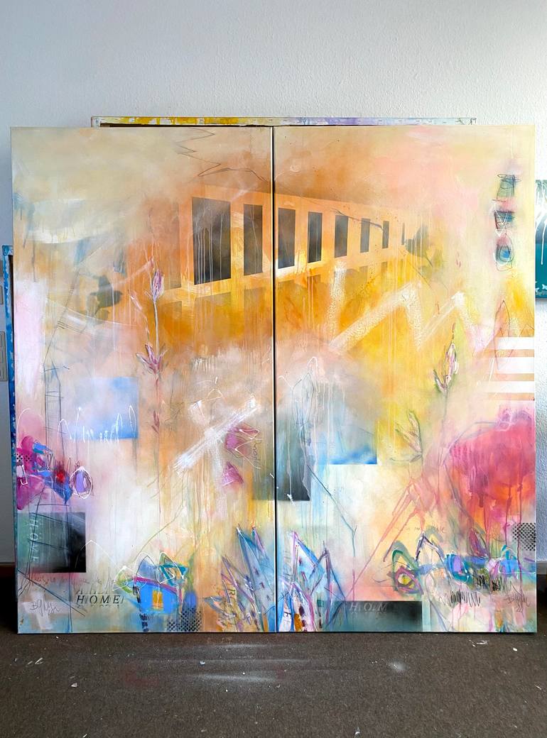 Original Abstract Expressionism Abstract Painting by Beate Garding Schubert
