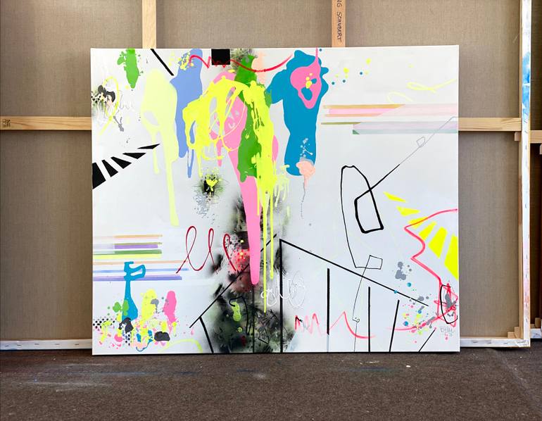 Original Pop Art Abstract Painting by Beate Garding Schubert