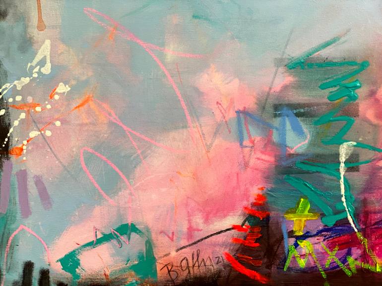 Original Abstract Expressionism Abstract Painting by Beate Garding Schubert