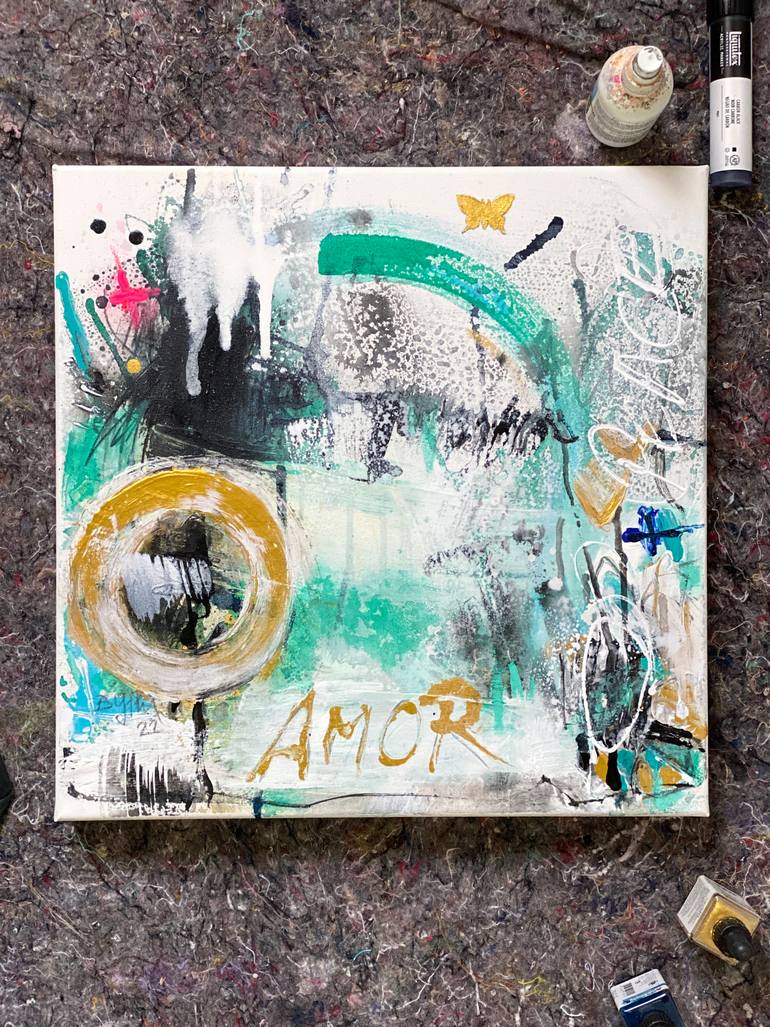 Original Abstract Expressionism Abstract Painting by Beate Garding Schubert