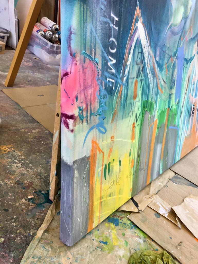 Original Street Art Abstract Painting by Beate Garding Schubert