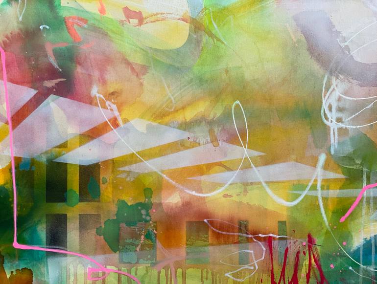 Original Street Art Abstract Painting by Beate Garding Schubert
