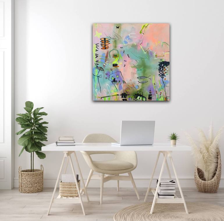 Original Abstract Love Painting by Beate Garding Schubert