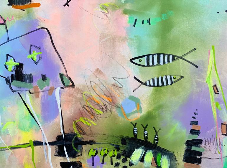 Original Abstract Love Painting by Beate Garding Schubert
