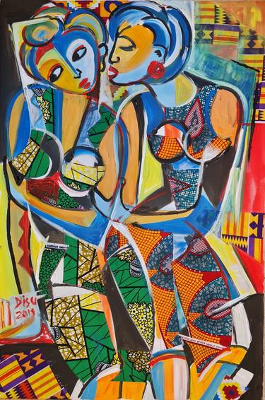 Original Art Deco Abstract Paintings by Dada Adesoji Disu