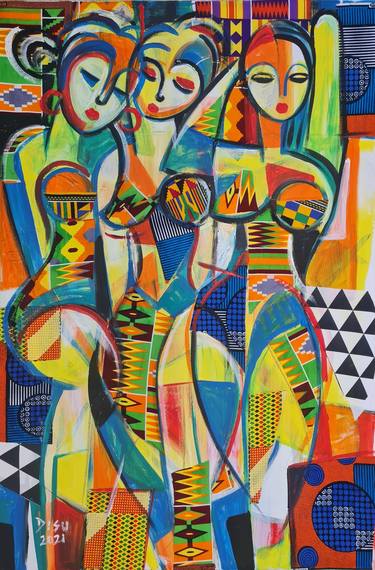 Original Abstract Expressionism Culture Painting by  Dada Adesoji  Disu