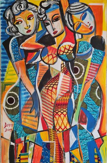 Print of Cubism Abstract Paintings by Dada Adesoji Disu