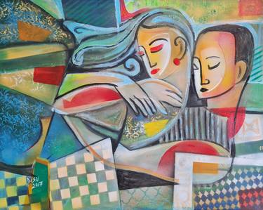 Original Cubism People Paintings by Dada Adesoji Disu