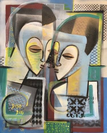 Original Art Deco Abstract Paintings by Dada Adesoji Disu