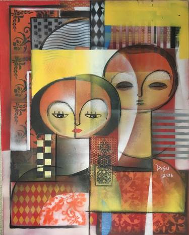 Print of Art Deco Abstract Paintings by Dada Adesoji Disu