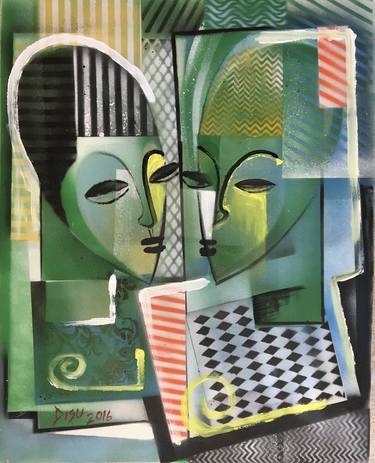 Original Art Deco Abstract Paintings by Dada Adesoji Disu