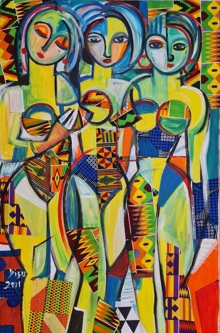 Soul sisters Painting by Dada Adesoji Disu | Saatchi Art