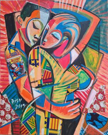 Original Art Deco Abstract Paintings by Dada Adesoji Disu