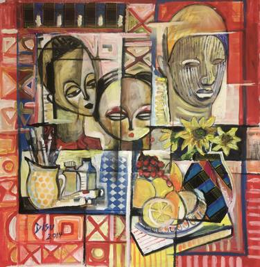 Original Art Deco Abstract Paintings by Dada Adesoji Disu