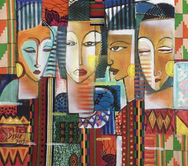 Original Art Deco Abstract Paintings by Dada Adesoji Disu