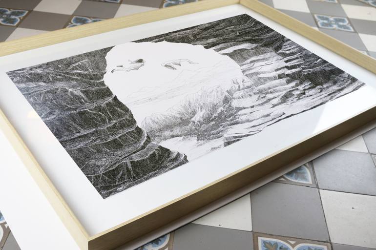 Original Black & White Landscape Drawing by Christophe Carton