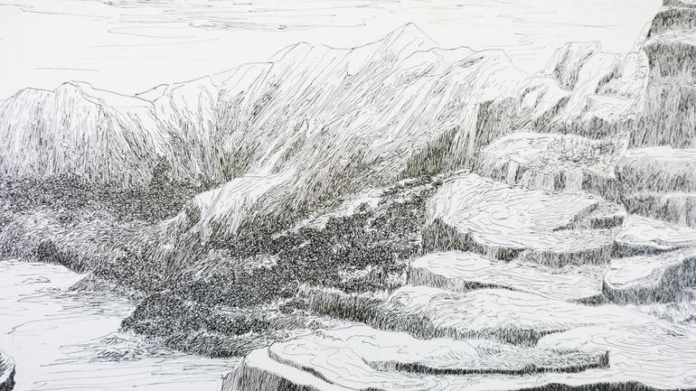 Original Black & White Landscape Drawing by Christophe Carton