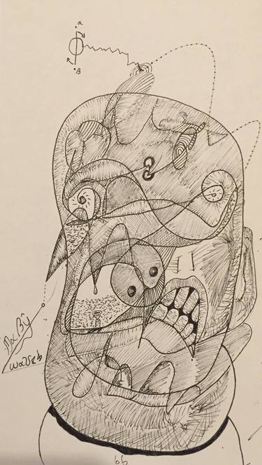 Original Cubism Portrait Drawing by Michael Burbine