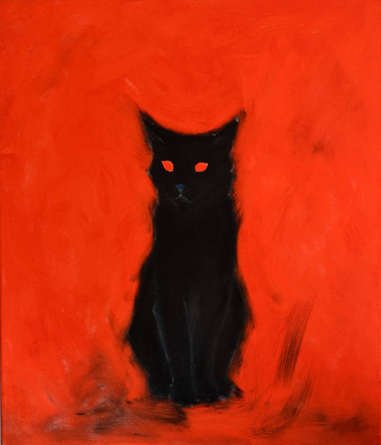 Kitty Came Painting by Marina Rusalka | Saatchi Art