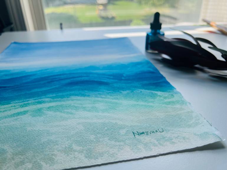 Original Impressionism Beach Painting by Nimesha Udani