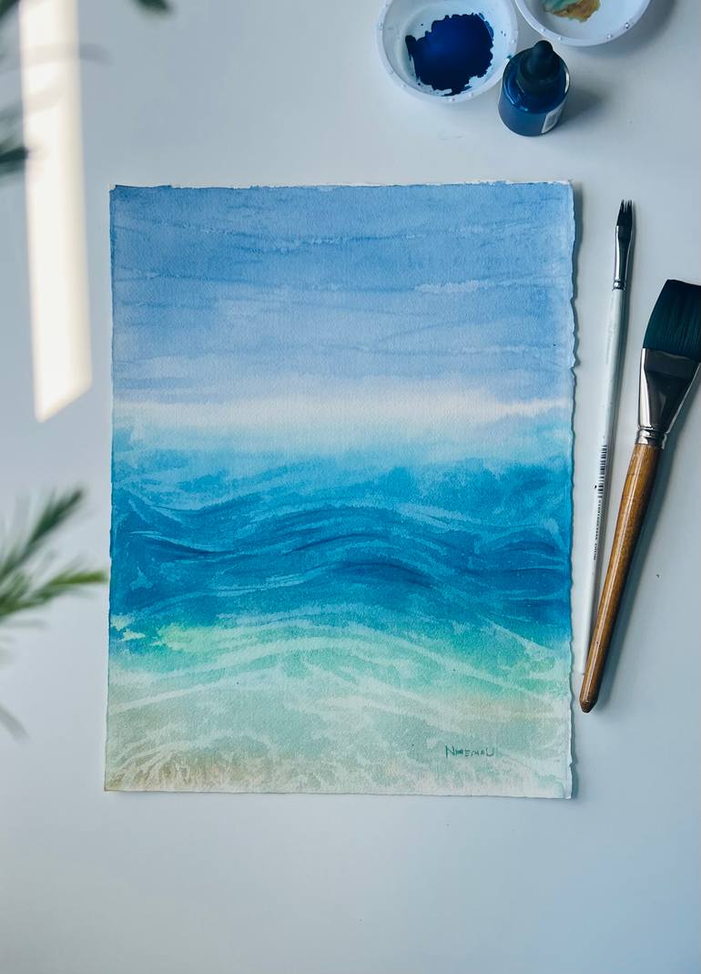 Original Impressionism Beach Painting by Nimesha Udani