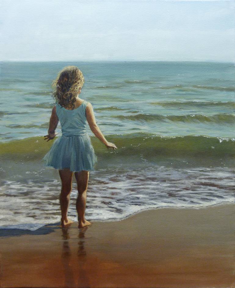 In Awe Of The Sea Painting By Kate Oleska 