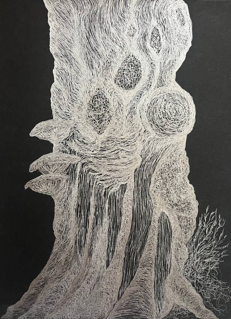 Original Abstract Botanic Drawing by Rebekah Wallace