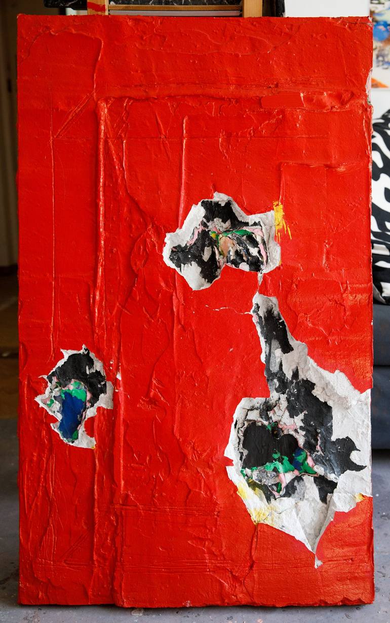 Original Abstract Expressionism Wall Painting by Tomas Bokor