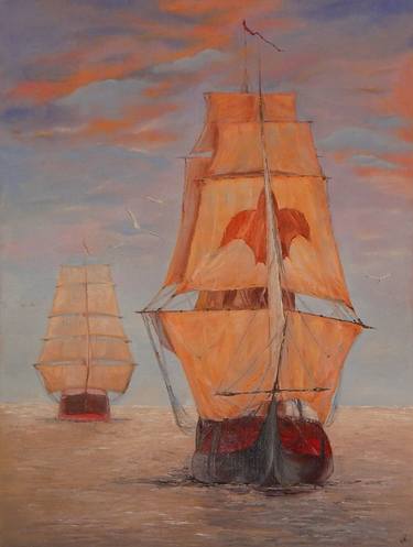 Original Ship Paintings by Nadya Kobets