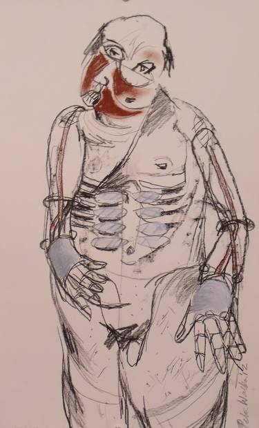 Original Figurative Body Drawings by Peter Walker