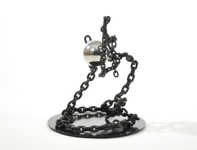 Man Ball & Chain Sculpture