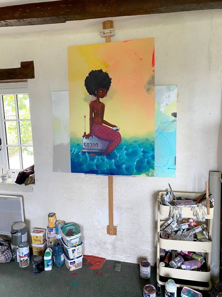 Original Illustration Women Painting by Alex Saman