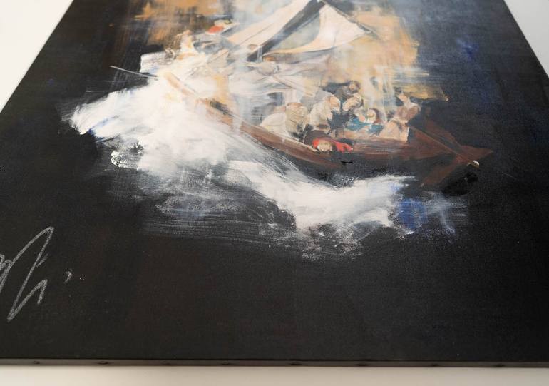 Original Abstract Ship Painting by Tomoya Nakano