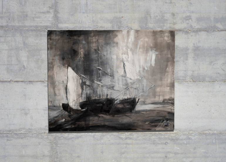 Original Abstract Ship Painting by Tomoya Nakano